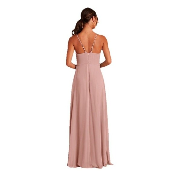 Birdy Grey English Rose Pink Chiffon Dress Theresa XS Bridesmaid Wedding Formal - Picture 2 of 6